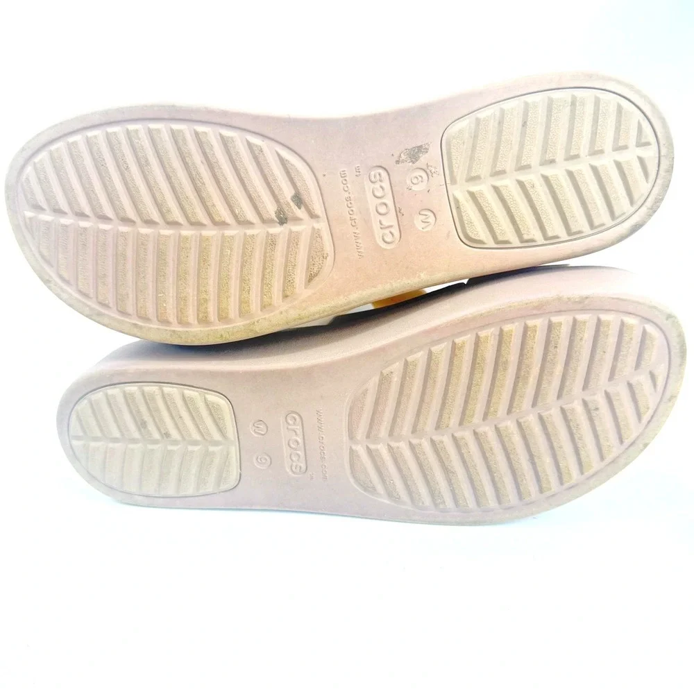 Crocs Brooklyn Low Wedge Sandals Womens Beige Mushroom Platform Strappy